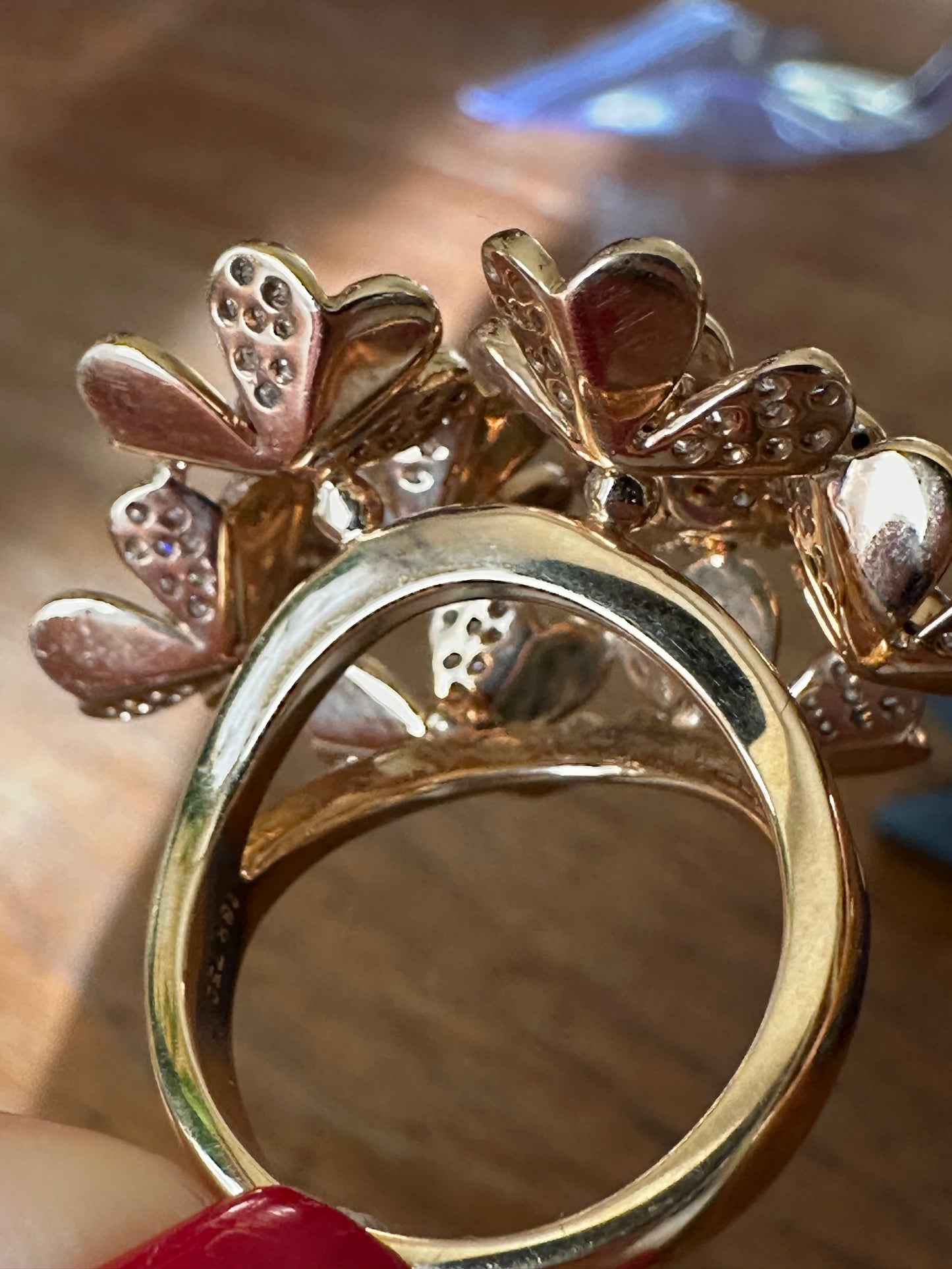 Flower Bouquet Diamond Ring 18k Rose Gold