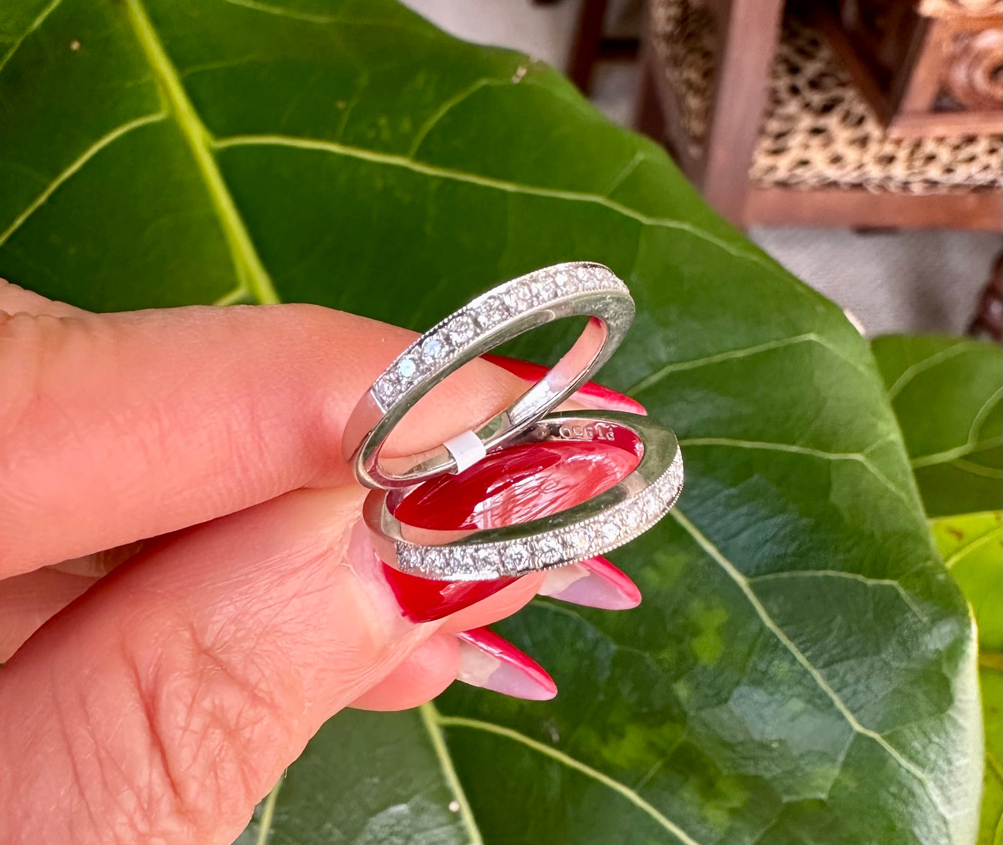 Half Eternal Diamond Bands in Platinum