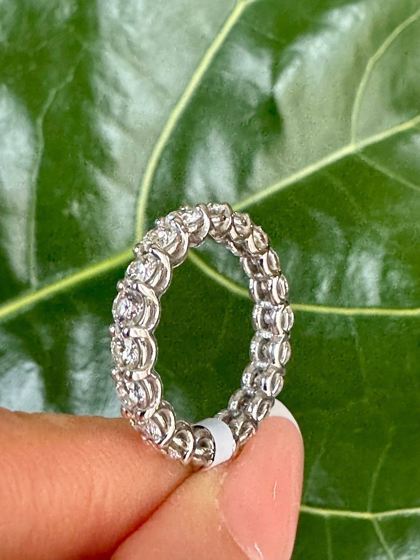 White Natural Diamonds Eternity Band White Gold