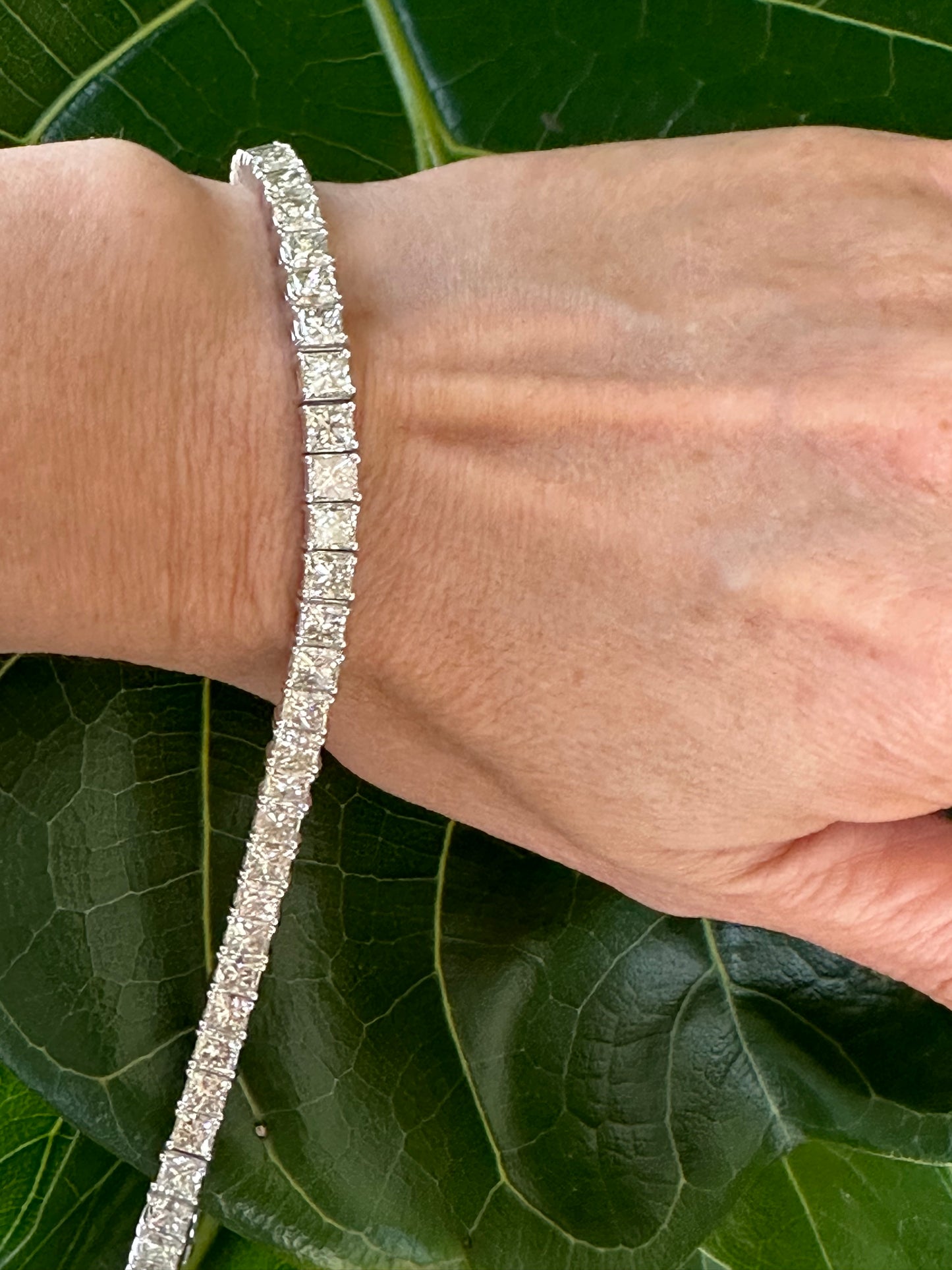 Princess Cut Diamond Tennis Bracelet 20.67
