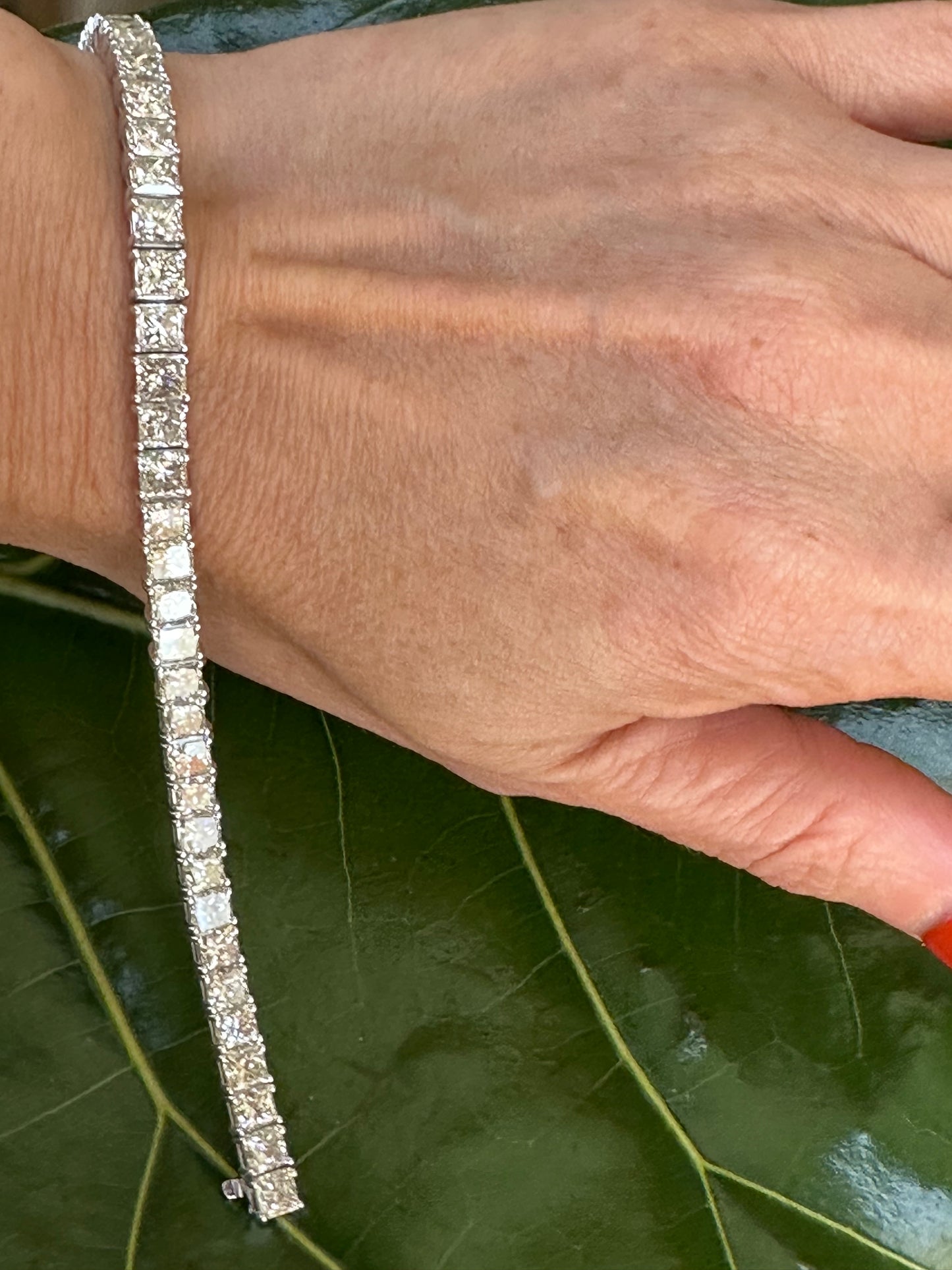 Princess Cut Diamond Tennis Bracelet 20.67