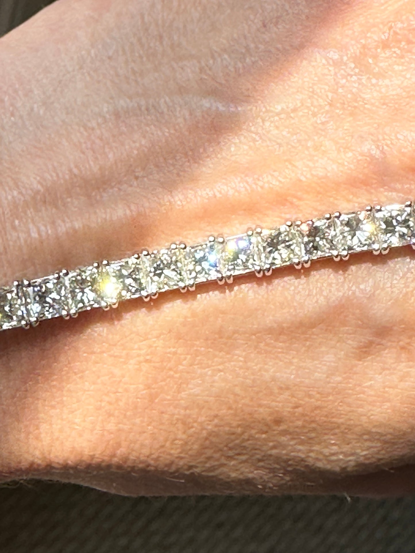 Princess Cut Diamond Tennis Bracelet 20.67