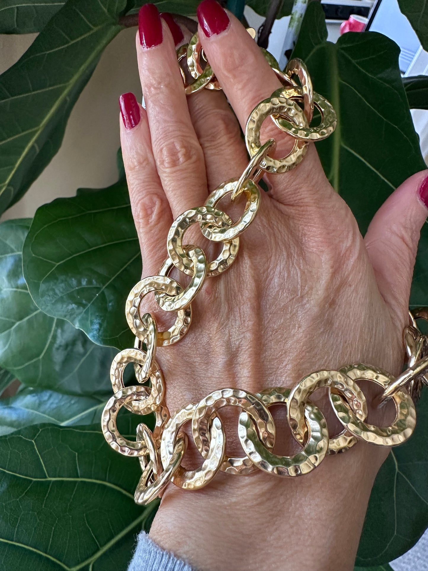Italian Large Rolo Link Chain 14k Yellow Gold