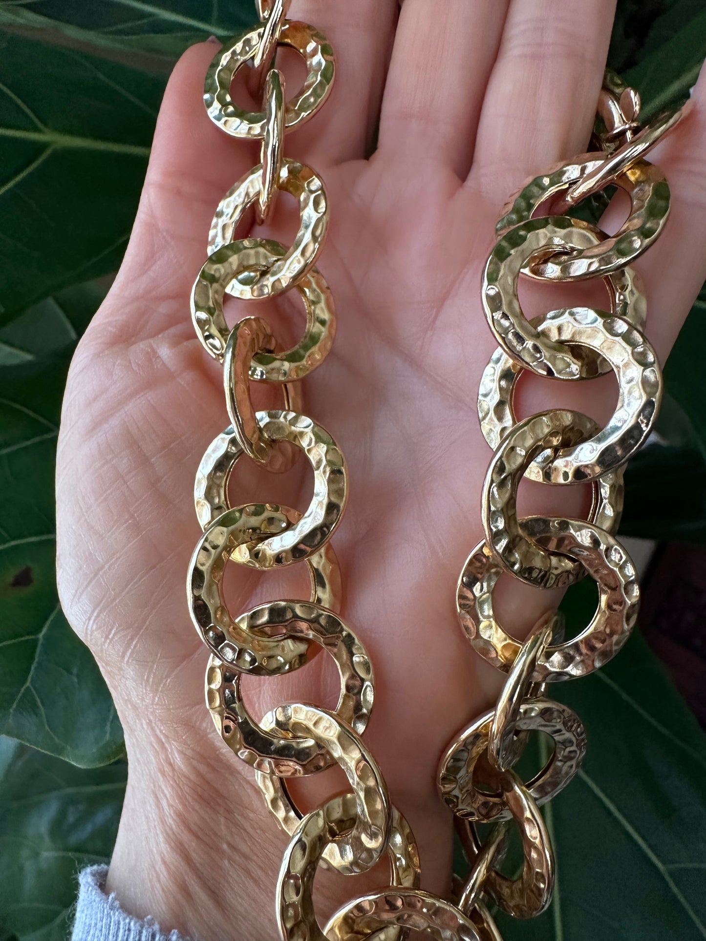 Italian Large Rolo Link Chain 14k Yellow Gold