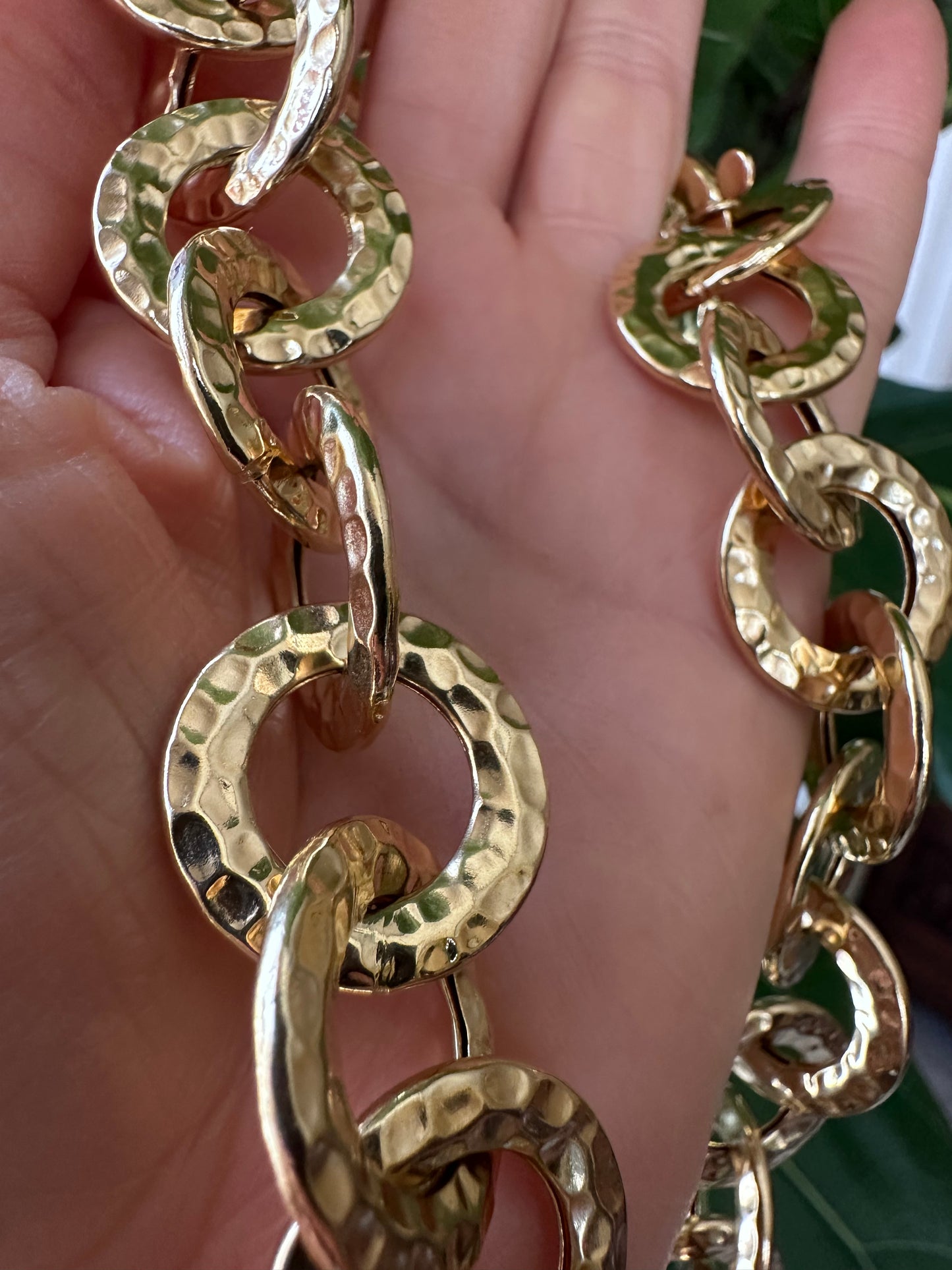 Italian Large Rolo Link Chain 14k Yellow Gold