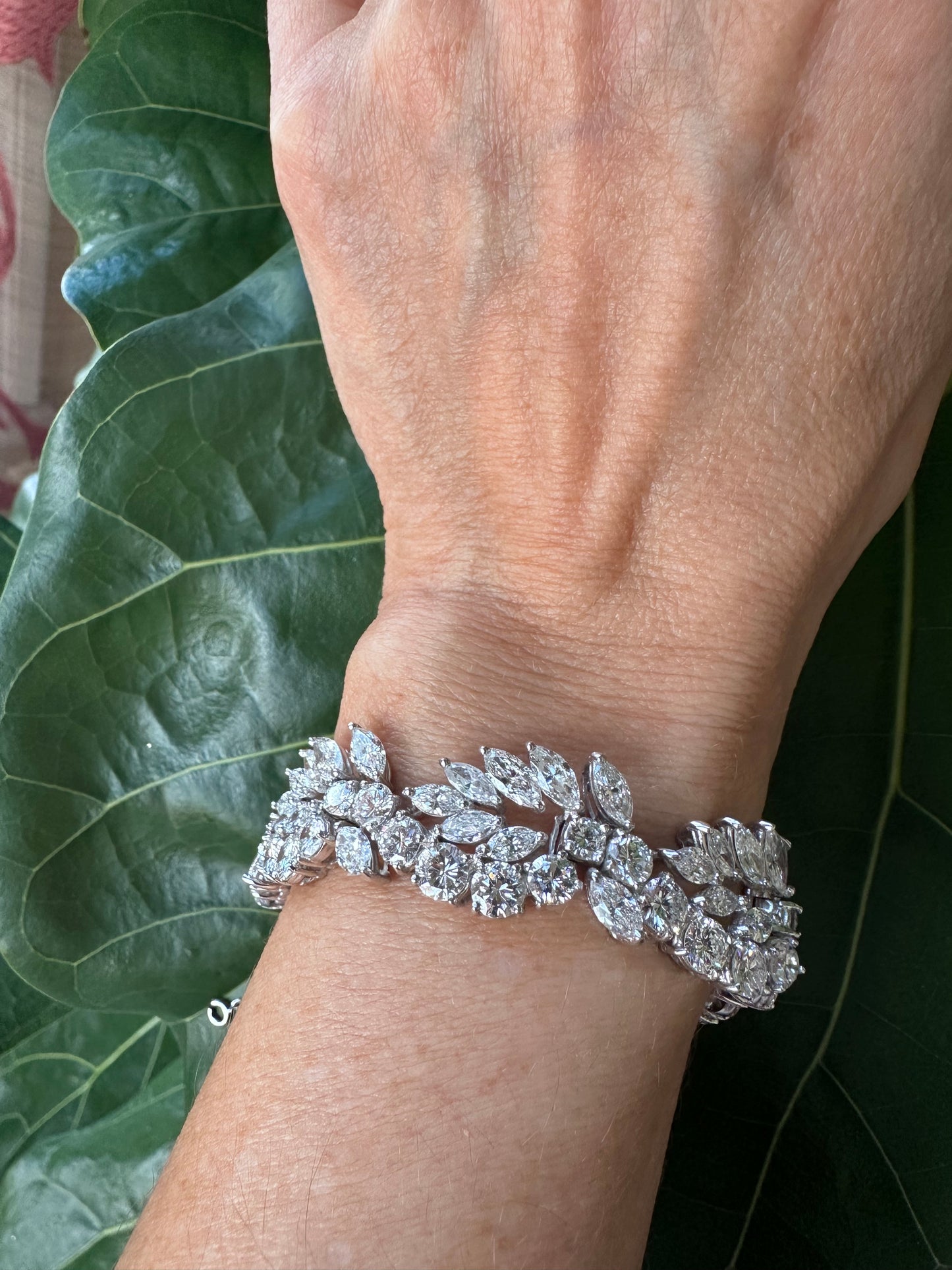 Art Deco Natural Diamond Bracelet Platinum