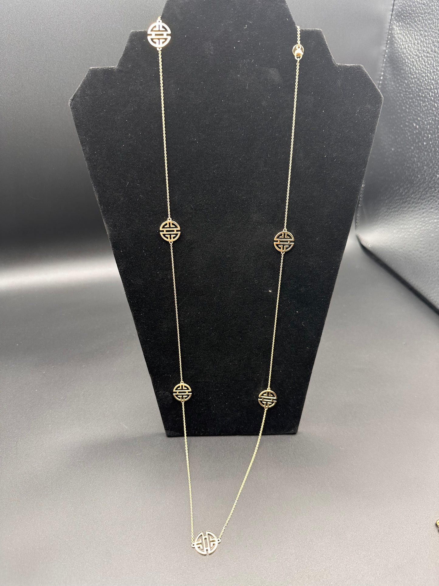 Gump's Six Station Shou Disc 14k Yellow Gold Necklace