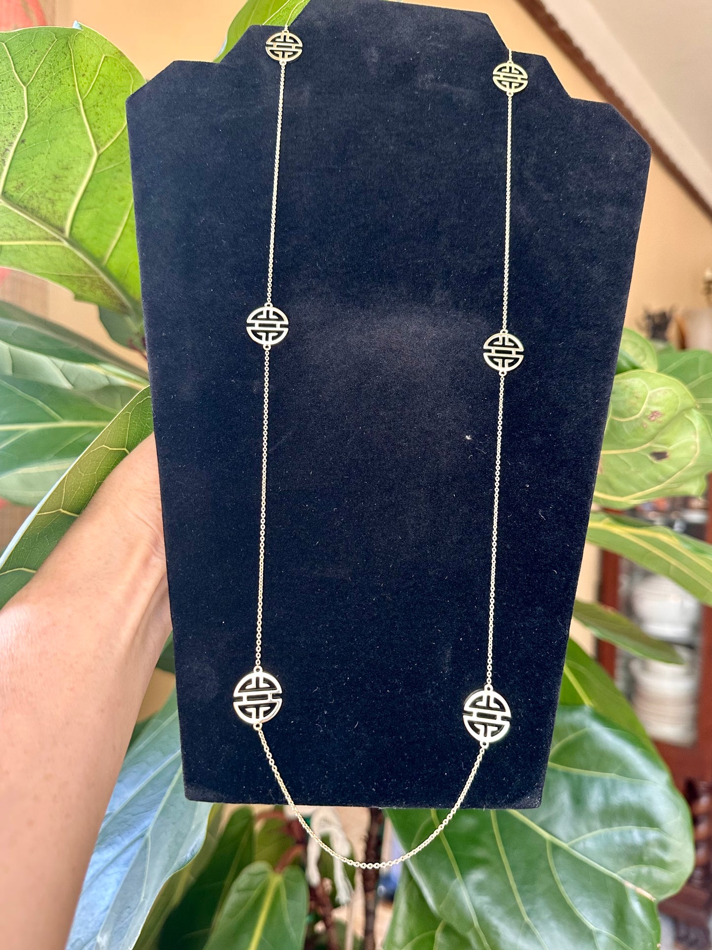 Gump's Six Station Shou Disc 14k Yellow Gold Necklace