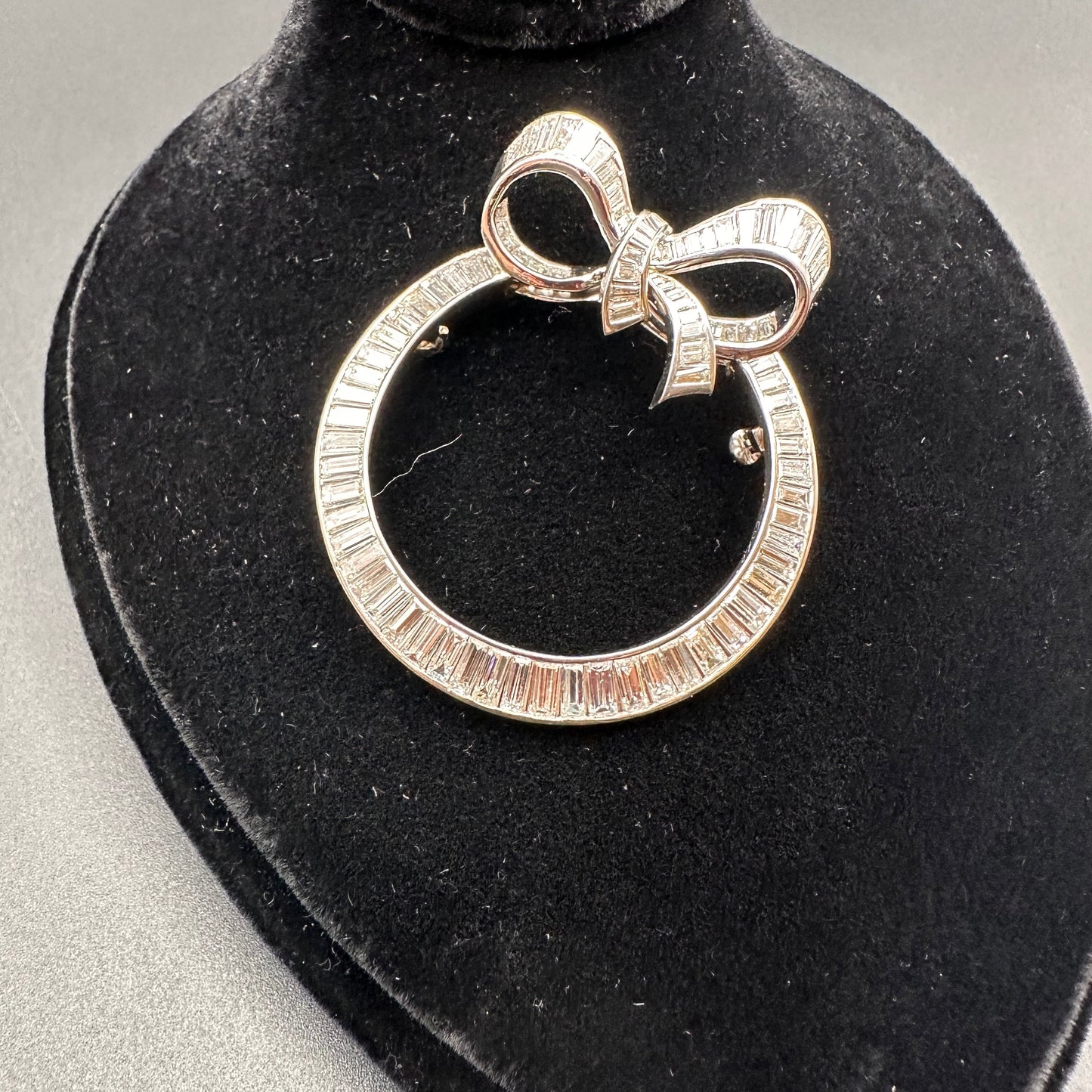 Vintage Diamond Brooch 7 Carats in 14k White Gold