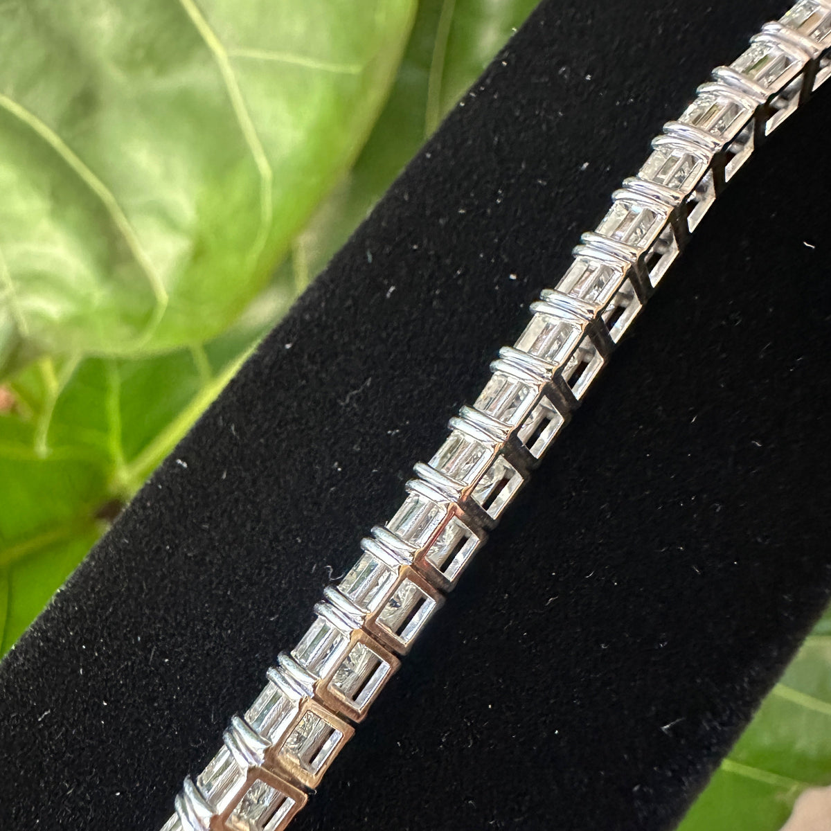 20.67 Carat Princess-Cut Diamond Tennis Bracelet in 14k White Gold