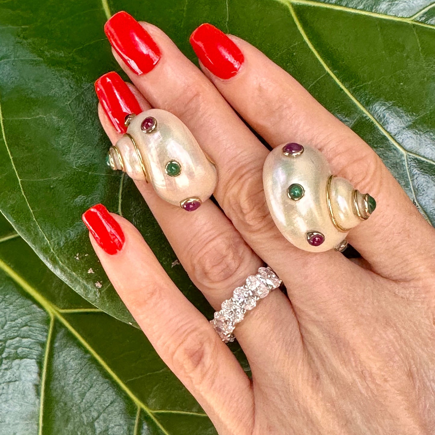 MAZ Vintage Turbo Shells Earring 14k Gold