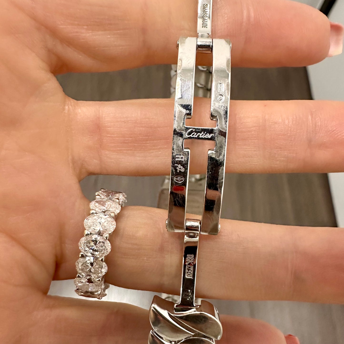 Cartier La Dona All Factory 18k White Gold Diamond Bezel Ladies Watch