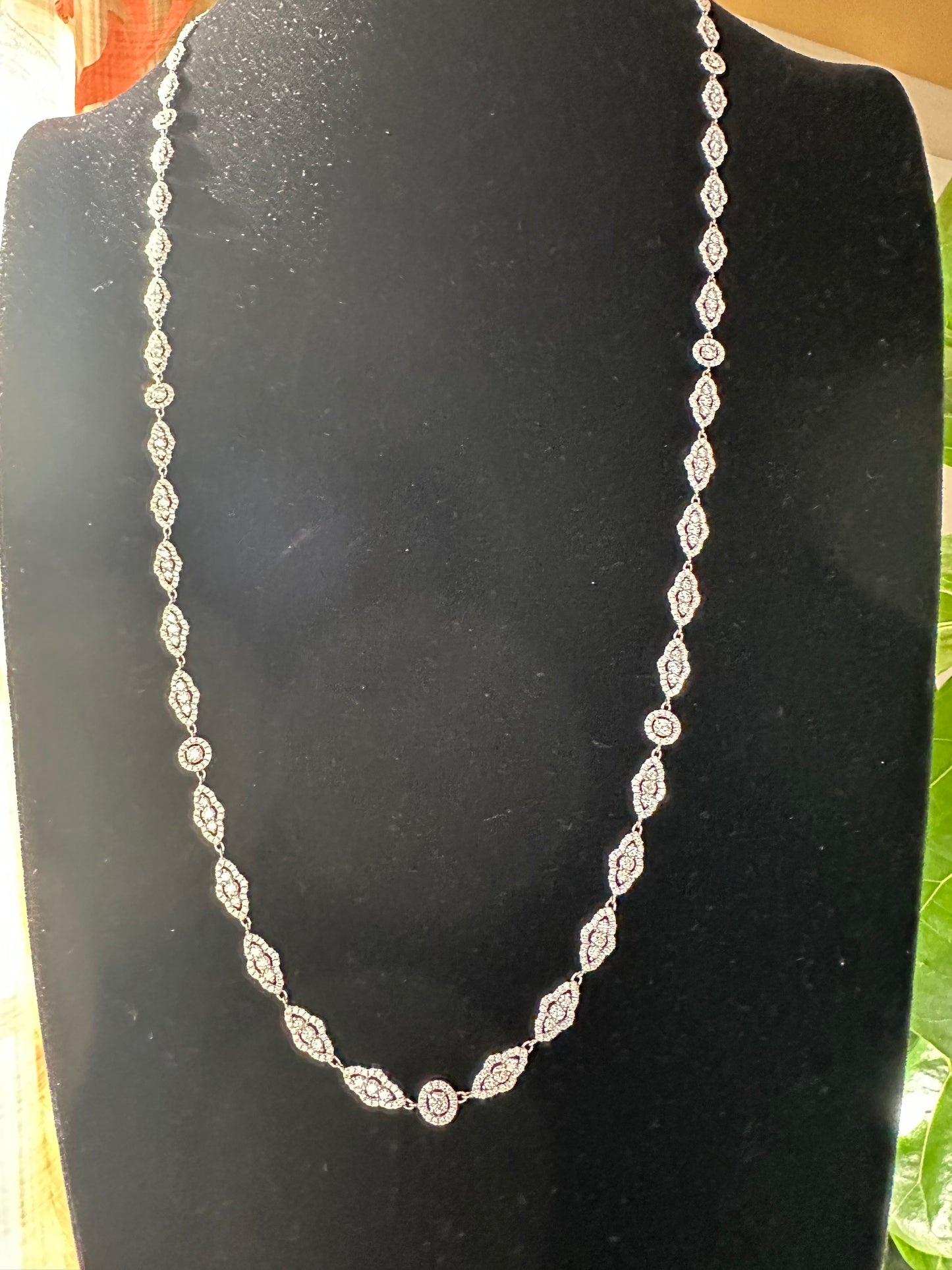 Diamonds By The Yard Chain Necklace in 18k White Gold 32"