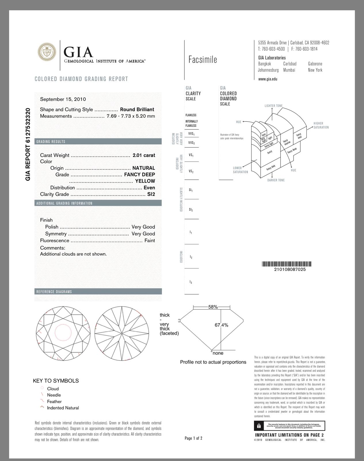 GIA Fancy Color Yellow Diamond Earring Orb Drop French Wire in Solid 18k Yellow