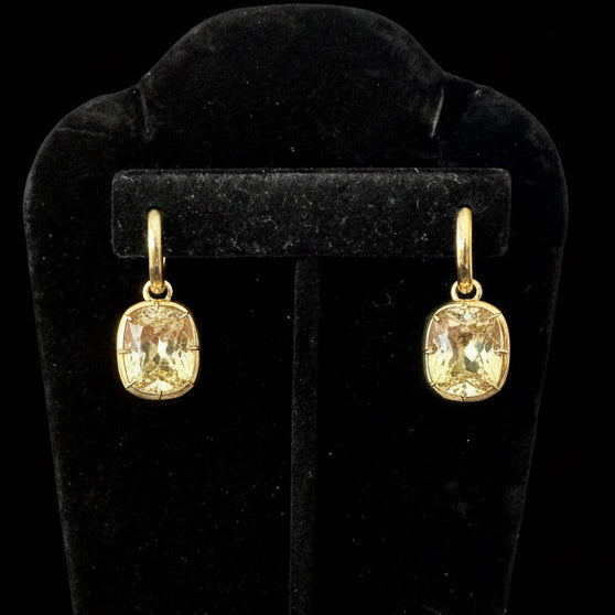 Natural No Heat Sapphire GIA 18k Earrings
