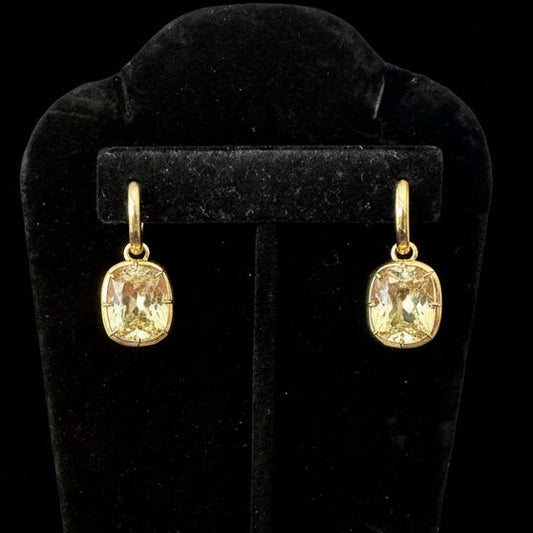 Natural No Heat Sapphire GIA 18k Earrings