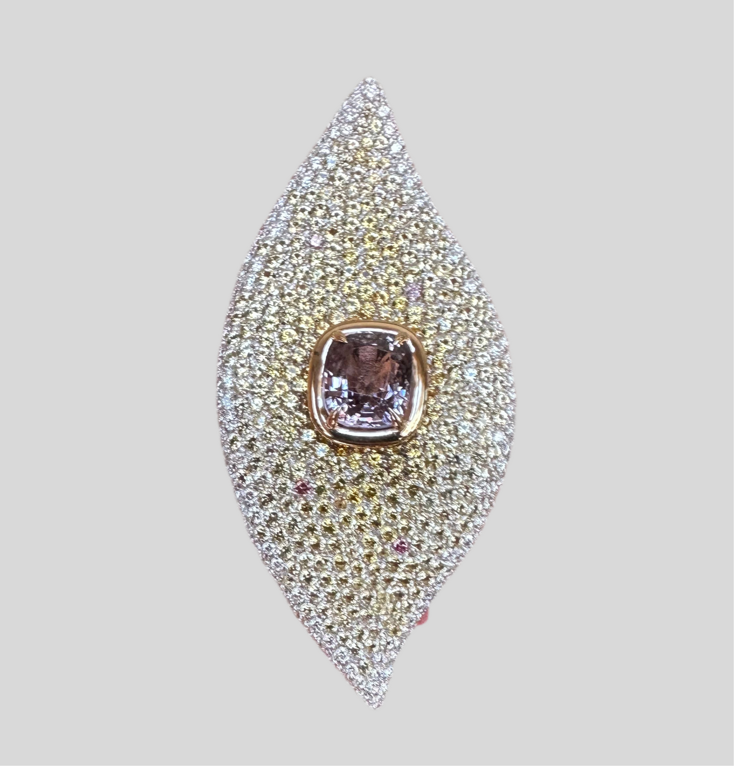 Carlo Palmiero Pinkish Purple Spinel and Diamond Ring 18k