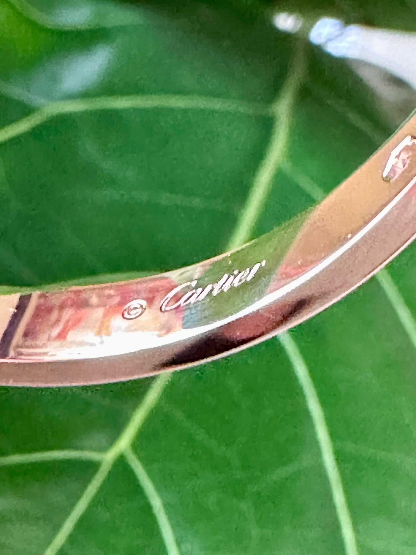 Cartier Love Bangle Bracelet 18k Rose Gold 4 Diamonds