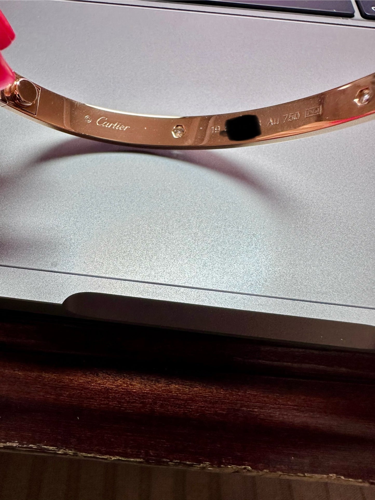 Cartier Love Bangle Bracelet 18k Rose Gold 4 Diamonds