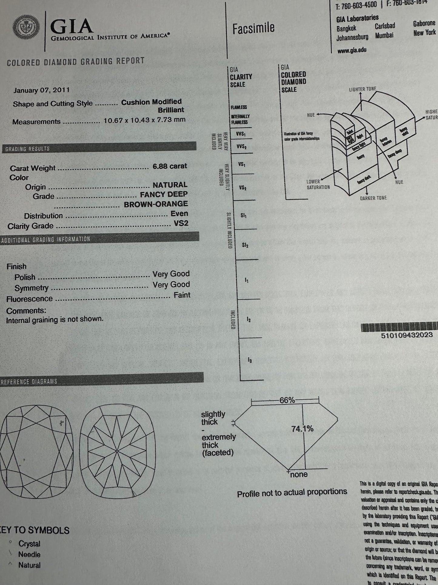 GIA 6.88 Fancy Deep Brown Orange Cushion Cut Diamond Halo Ring Platinum