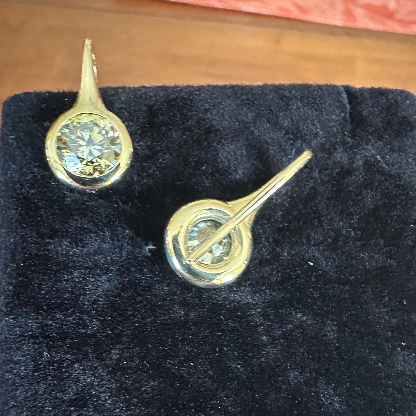 GIA Fancy Color Yellow Diamond Earring Orb Drop French Wire in Solid 18k Yellow