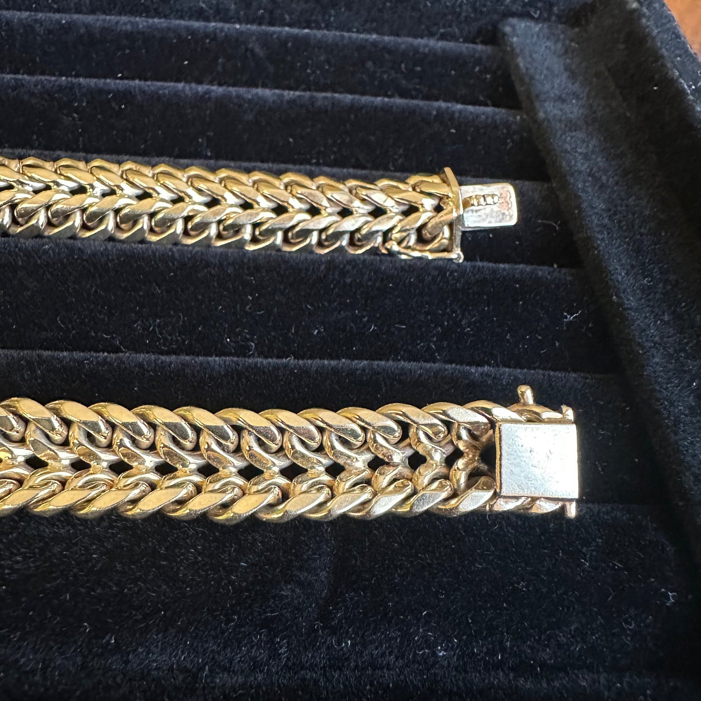 Double Woven Braided Link Bracelet / Watch 14k Yellow Gold 79.80 Grams