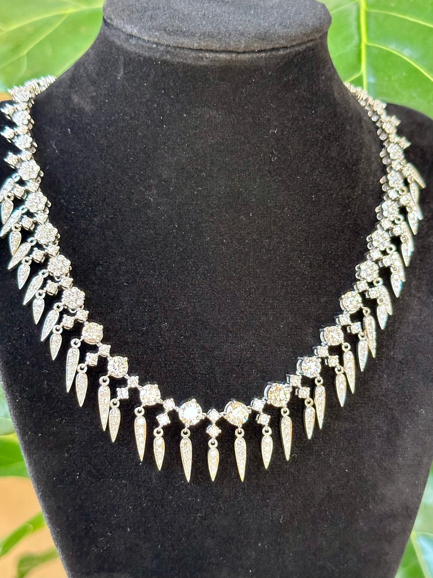 Elegant Estate Diamond Necklace in White Gold