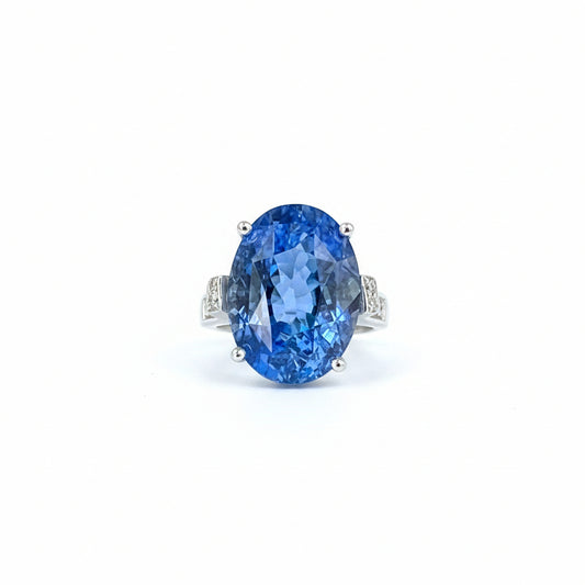 Natural Sapphire Diamond Ring