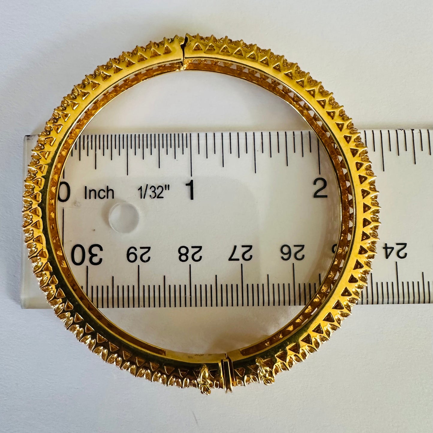 Chic Double Row Diamond Bangle Bracelet 18k Yellow Gold