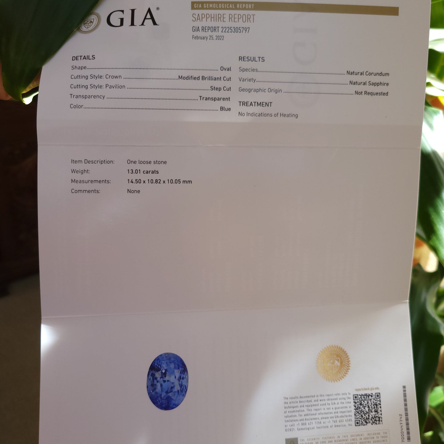 13.01 GIA Ceylon No Heat Oval Cut Sapphire Diamond 18k Ring