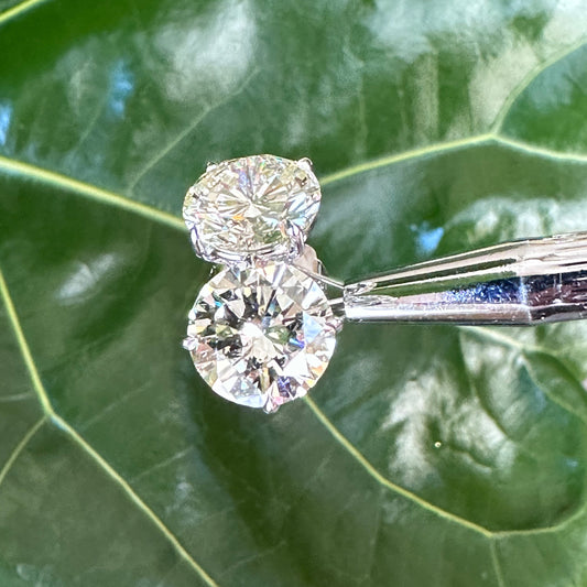 Natural Diamond Studs 5.26 & 5.29 Each