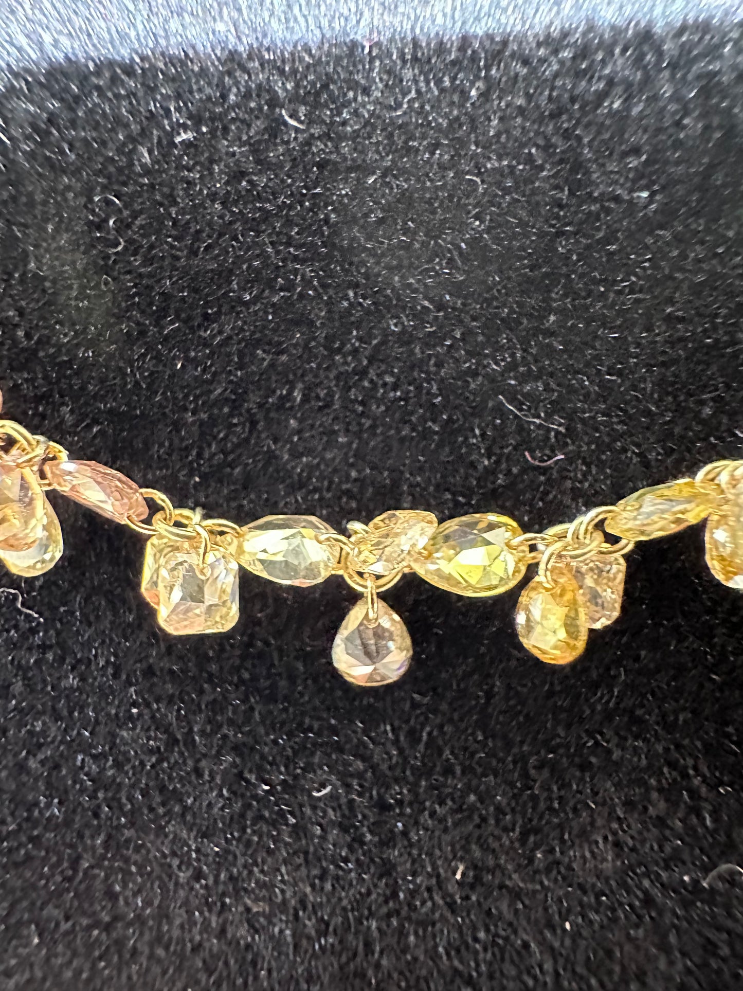 Fancy Color Multi Cut Diamond Necklace Yellow Gold