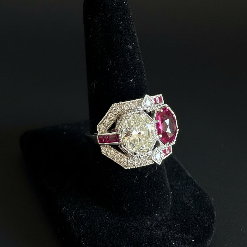 Natural Diamond & Ruby Ring 