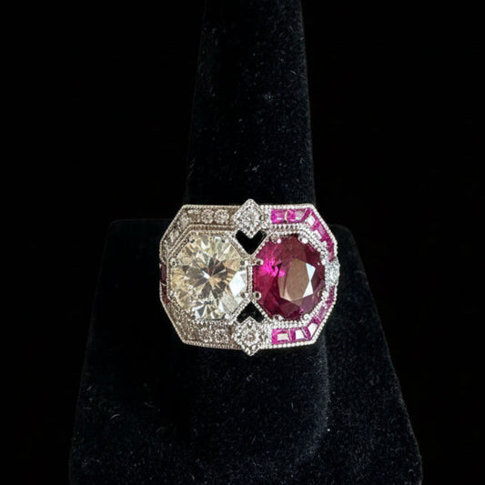 GIA Certified Ruby and Diamond Ring