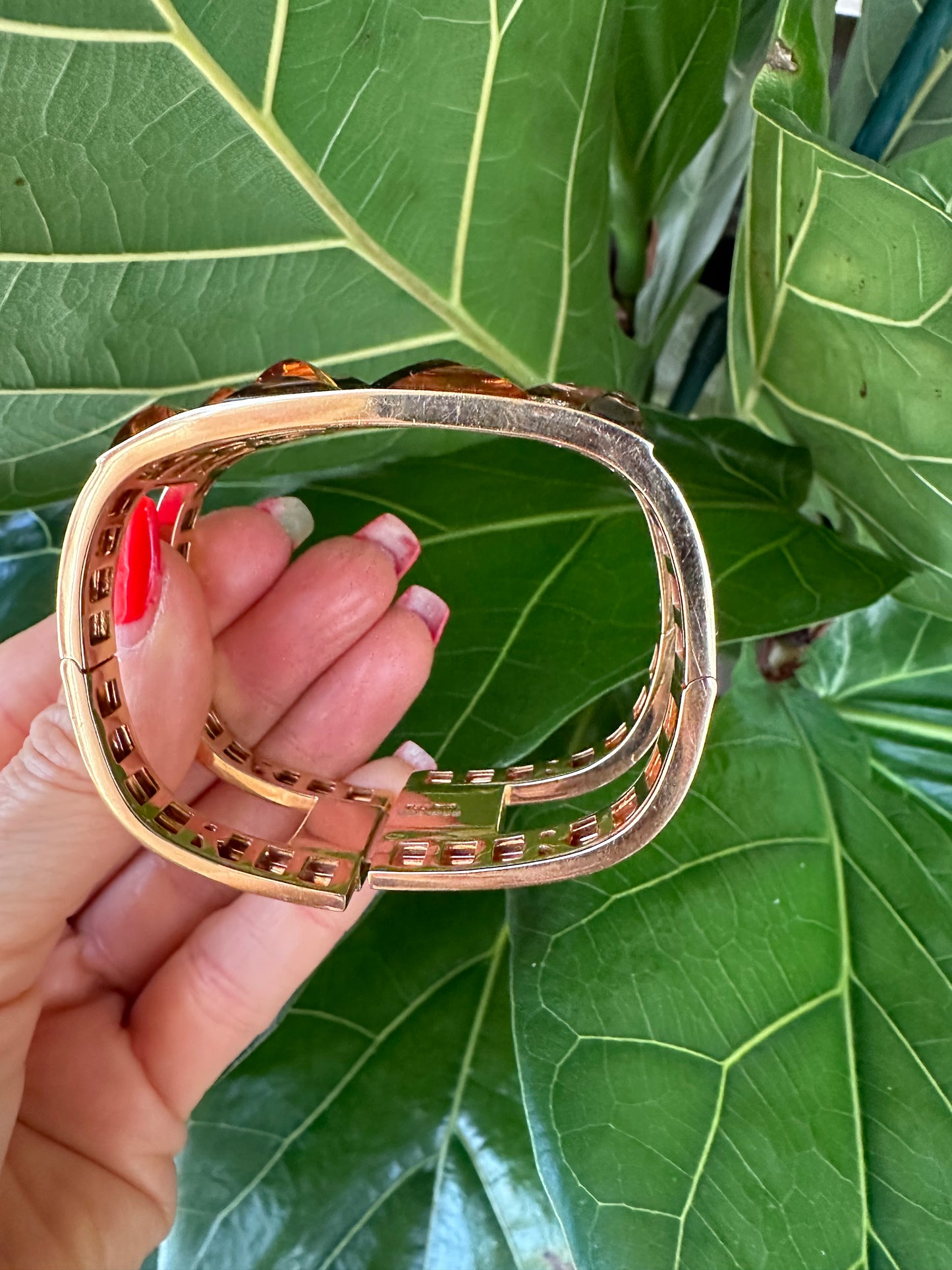 Rodney Rayner Citrine, Smokey Topaz & Diamond 18k Yellow Bangle