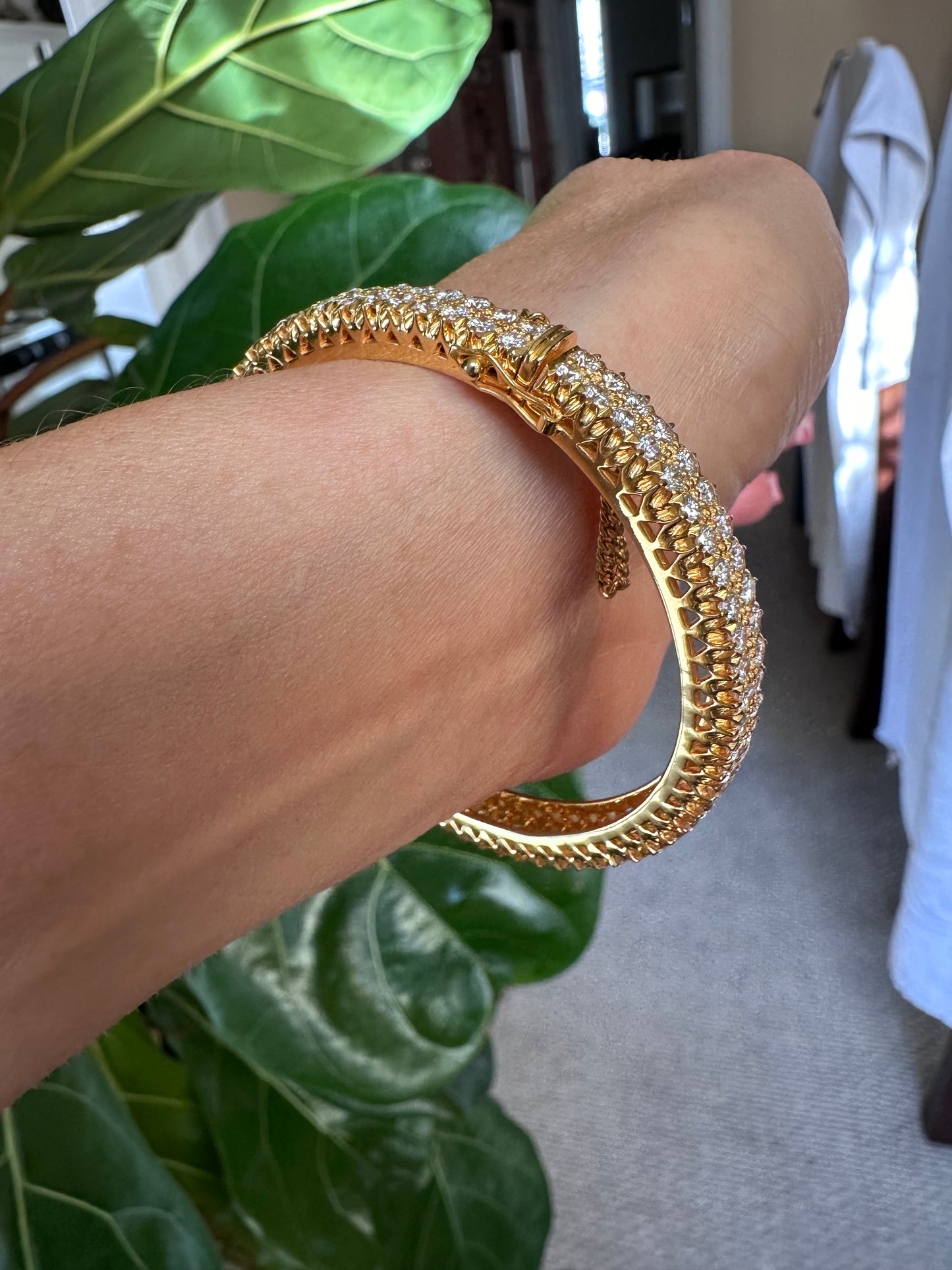 Diamond Bangle 6.84 CTW 18k Yellow Gold