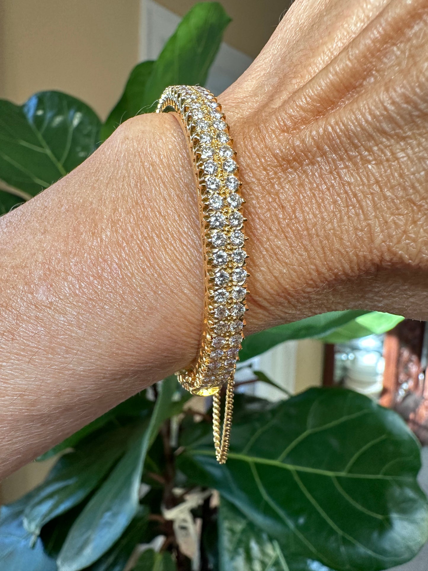 Diamond Bangle 6.84 CTW 18k Yellow Gold