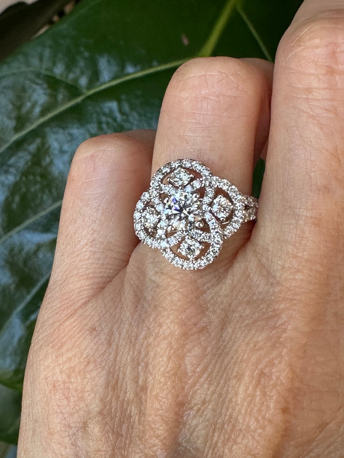 Natural Diamond Cocktail Ring White Gold