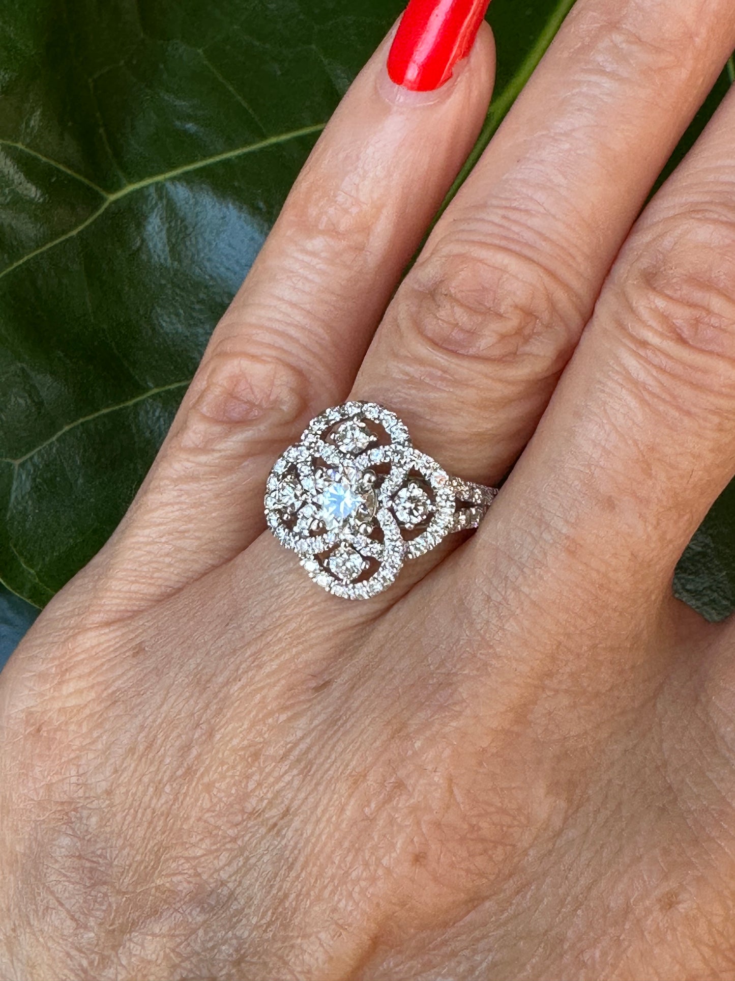 Natural Diamond Cocktail Ring White Gold