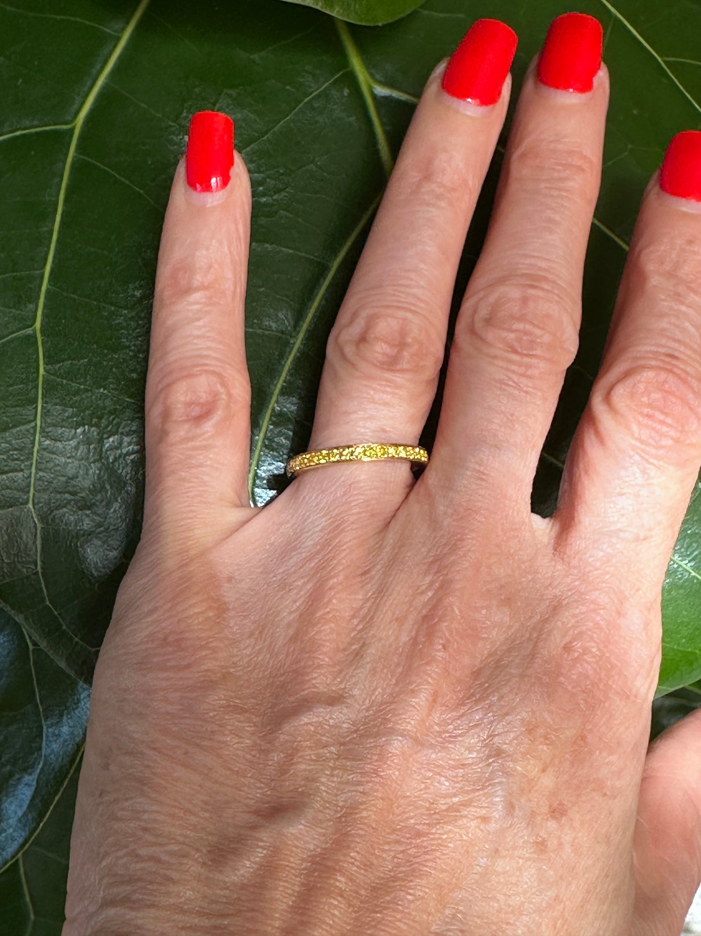 Fancy Vivid Yellow Diamond Eternity Band 18k Yellow Gold