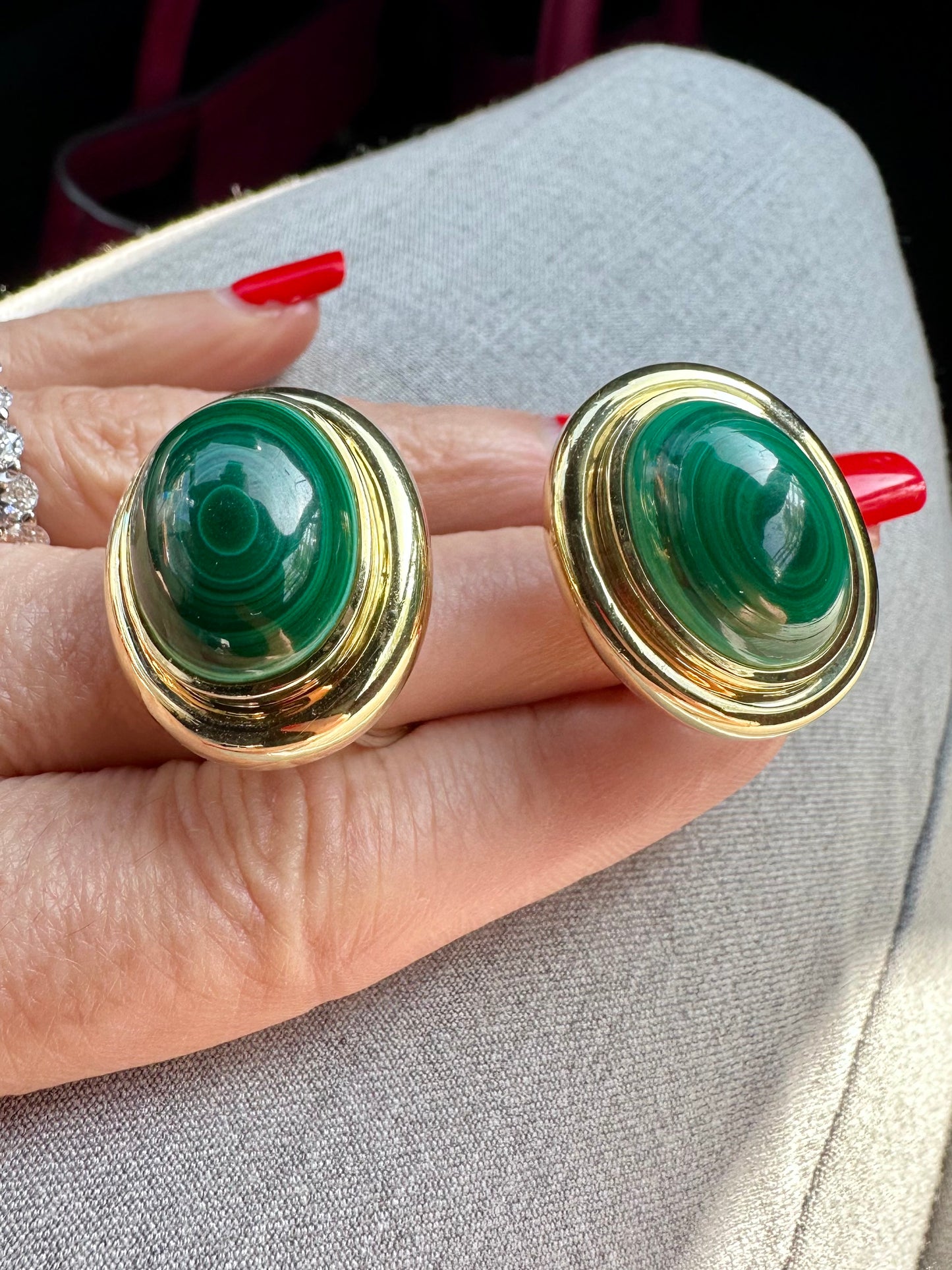 Tiffany & Co. Paloma Picasso Malachite & 18k Yellow Gold Earrings