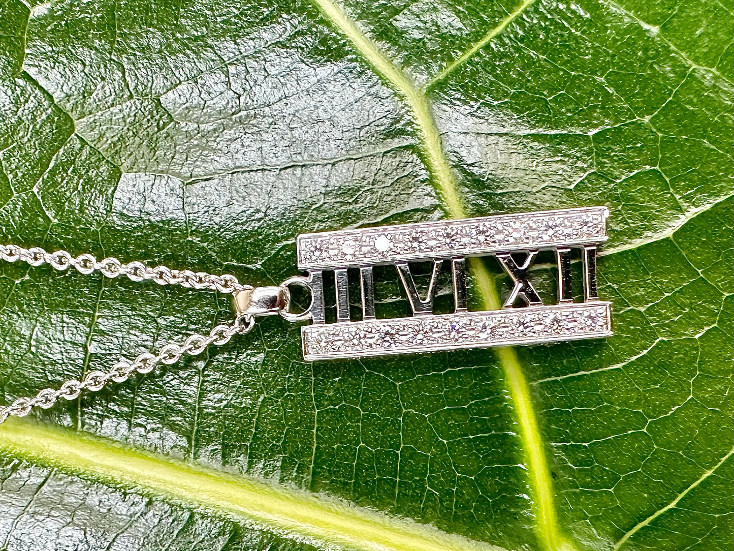 Tiffany & Co. Atlas Open Bar Roman Numeral Necklace