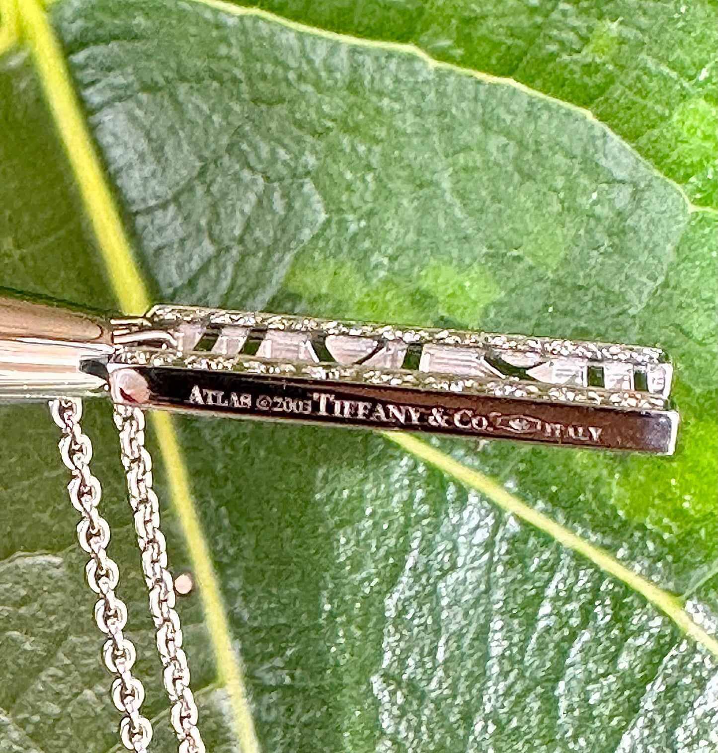 Tiffany & Co. Atlas Open Bar Roman Numeral Necklace