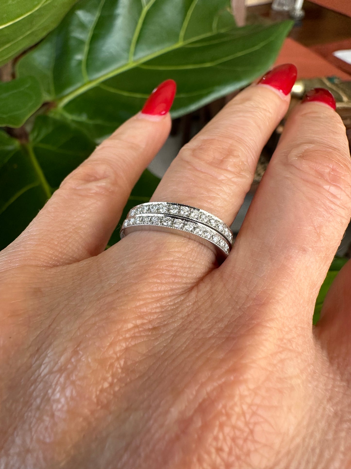 Half Eternal Diamond Bands in Platinum