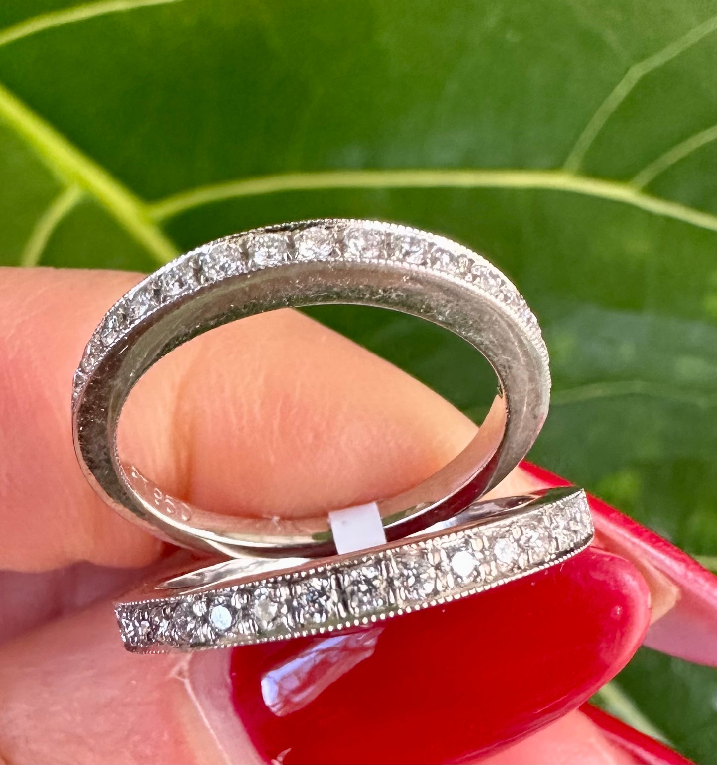 Half Eternal Diamond Bands in Platinum