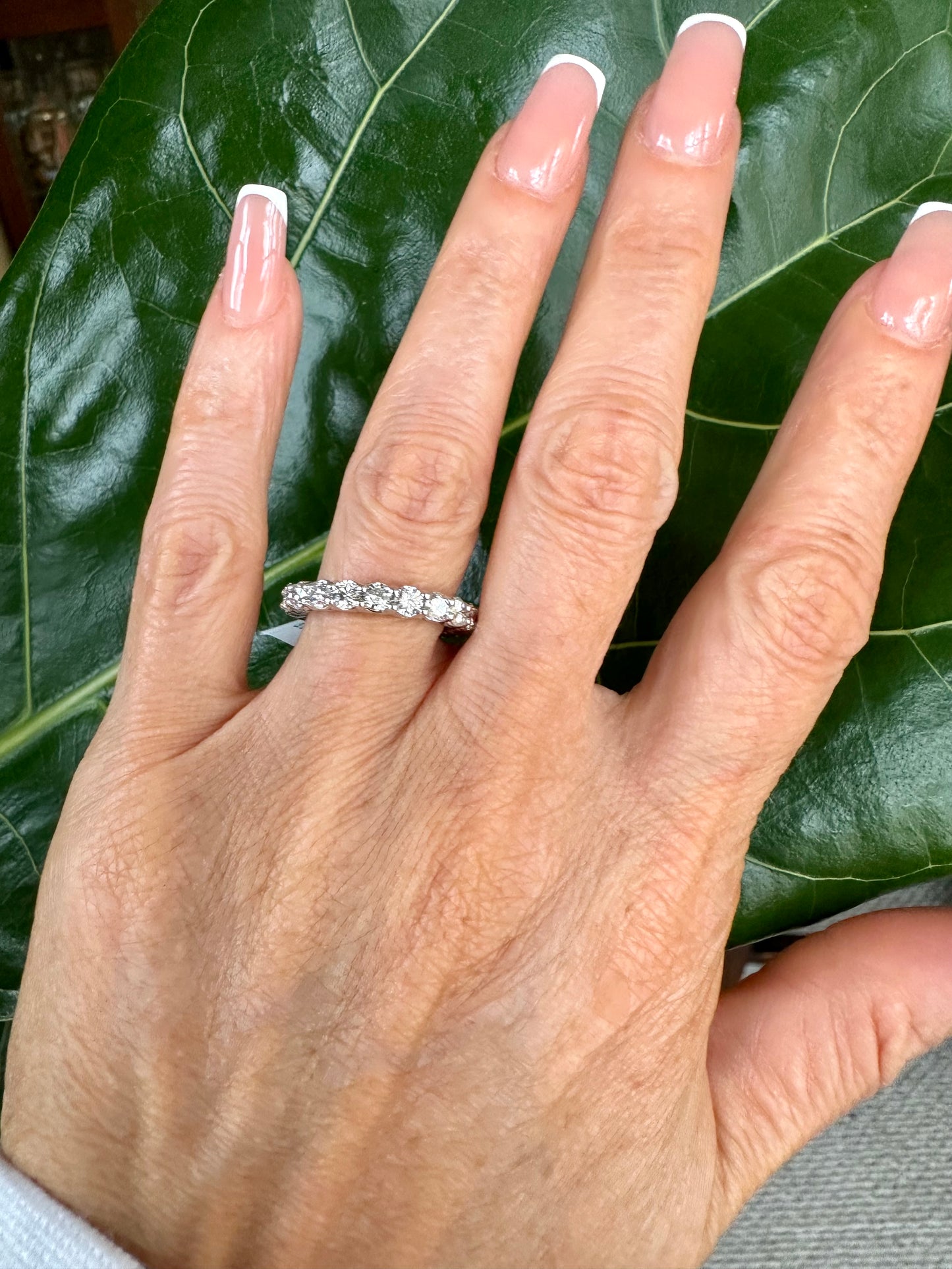 White Natural Diamonds Eternity Band White Gold