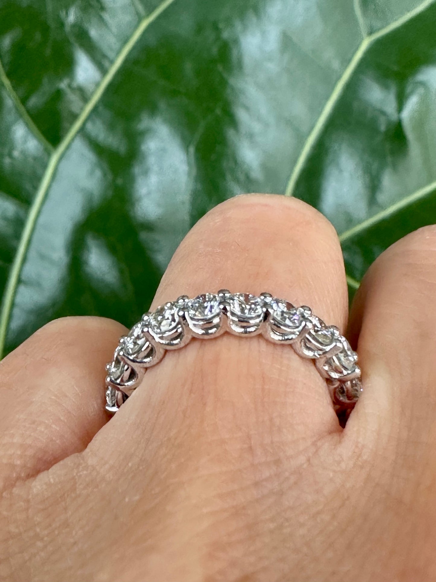 White Natural Diamonds Eternity Band White Gold