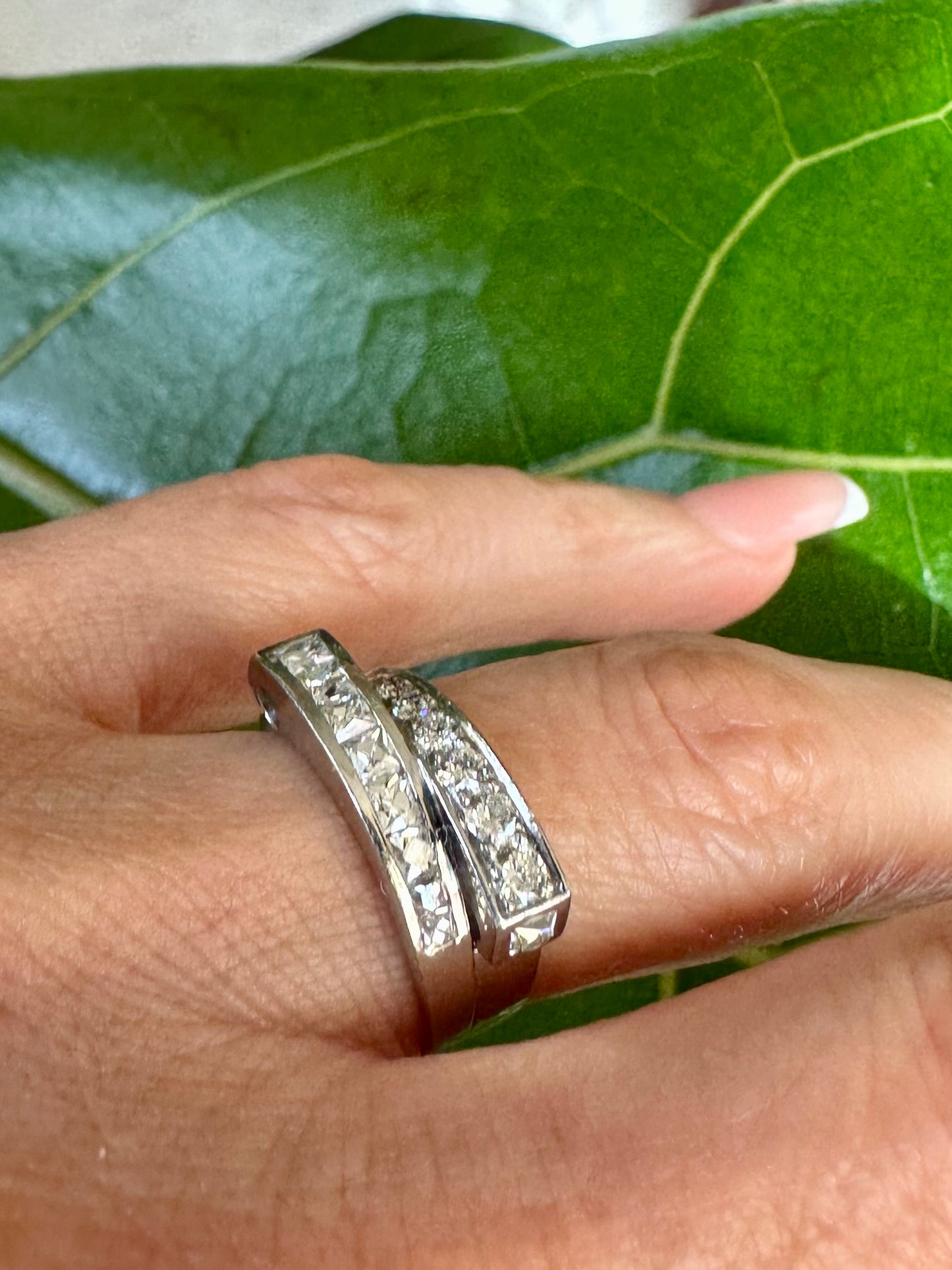 French Cut & Brilliant Cut Natural Diamond Ring