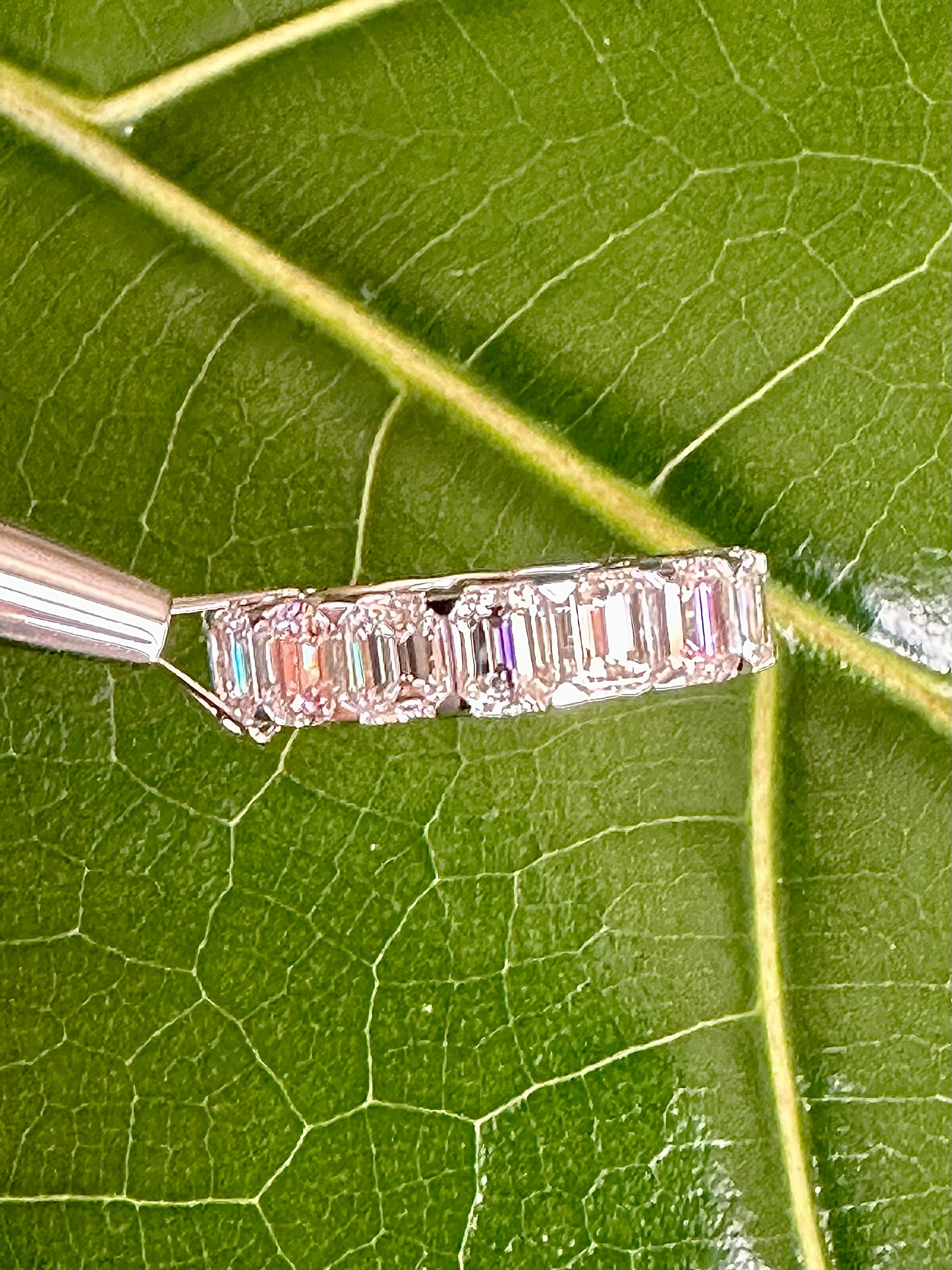 Emerald Cut Diamond Eternity Ring White Gold