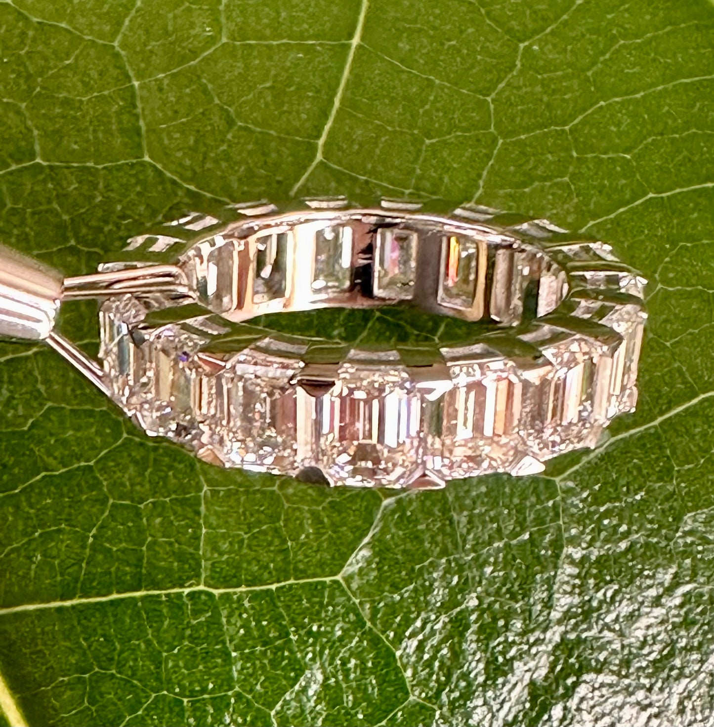 Emerald Cut Diamond Eternity Ring White Gold